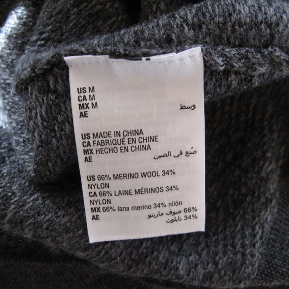 TASSO ELBA Grey Chevron Wool Blend Grandpa Sweater - Picture 7 of 14